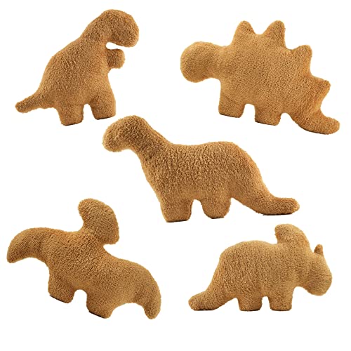 NXCHIZS Dino Nugget Pillow Set-Chicken Nugget Pillow Plush Provide Kids with Comfortable Hugs (Can't Stand Still), Creative Room Decor Gift for Boys and Girls at Holiday Parties(5Pcs Small) - 5pcs Small - Small