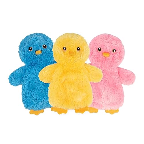 Best Pet Supplies Chicken Crinkle Plush Dog Toys for Interactive Play, Puppy and Senior Indoor Play, Colorful Chicken Toy Shape, Cute and Cuddly - Crinkle Chicken Bundle (Yellow, Pink, Blue) - Crinkle Chicken (Yellow, Pink, Blue) - Large