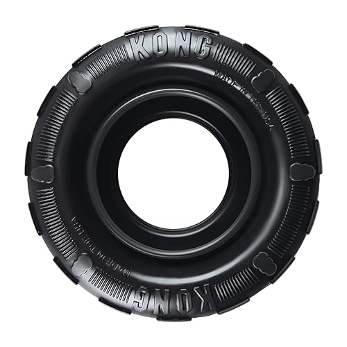 KONG Extreme Tires - KONG's Most Durable Natural Rubber Chew & Fetch Toy - Treat Dispenser Dog Tire Toy - Pet Supplies for Outdoor & Indoor Play - For Medium/Large Dogs - Large - Standard Packaging