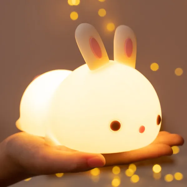 One Fire Kawaii Night Light for Kids,Cute Bunny Lamp Kids Night Lights for Bedroom,7 Colors Kawaii Cute Room Decor for Teen Girl Gifts,Nursery Baby Night Light Christmas Gifts for Teenage Girls Stuff