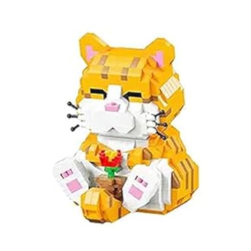 FAFAFA Toys Pet Cute Orange Cat Building Sets, Micro Building Blocks Cats, Cute Animal Series Micro Mini Building Blocks Kit, Cat Mini Building Blocks for Boys & Girls (Cat - 834Pcs)