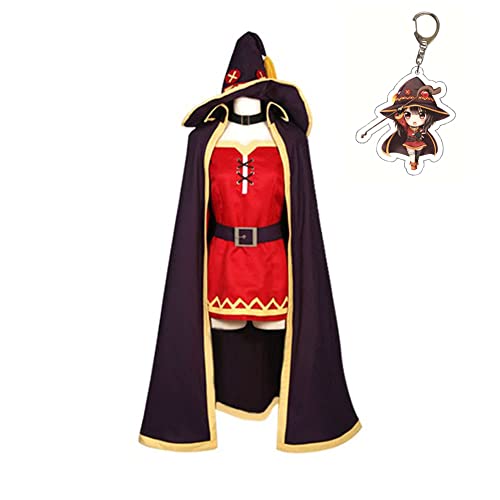 Megumin Cosplay Women's Wonderful Cosplay Cloak Costume Red Dress costume Outfits - XX-Large - Megumin Male