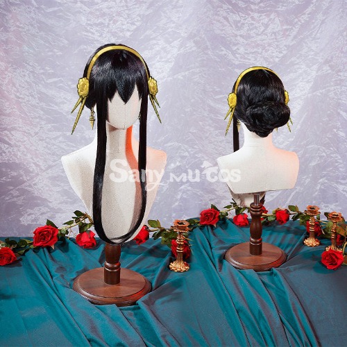 【In Stock】Anime Spy X Family: Yor Forger Thorn Princess Wig Assassin Cosplay  Long Black Wig 68cm