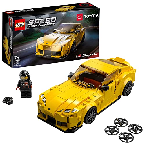 LEGO 76901 Speed Champions Toyota GR Supra Collectible Sports Car Toy Building Set with Racing Driver Minifigure - Single
