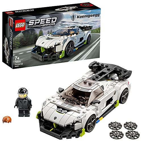 LEGO 76900 Speed Champions Koenigsegg Jesko Racing Sports Car Toy with Driver Minifigure, Racer Model Set for Kids for ages 7 year + - single