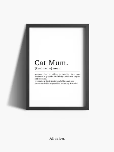 Cat Mum Definition Print  Cat Mum Gift  Cat Owner Gifts  | Etsy UK