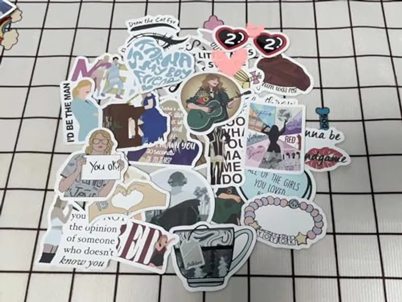 Generic 50pcs Popular Star Taylor Sticker for Fans, Water Bottles Laptop Computer Phone Guitar, Pop Music Star Stickers for Teens, Girls