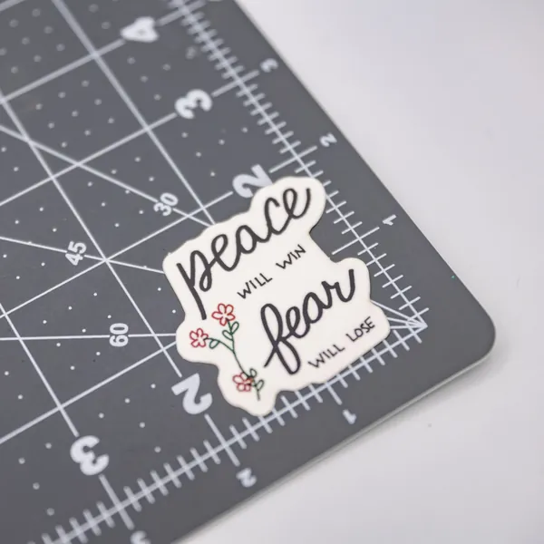 Peace Will Win Fear Will Lose Sticker, Lyric Sticker, Hope Sticker, Mental Illness Sticker, Mental Health Sticker, Mental Health Awareness
