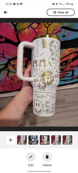 Taylor swift 40 oz engraved to rainbow