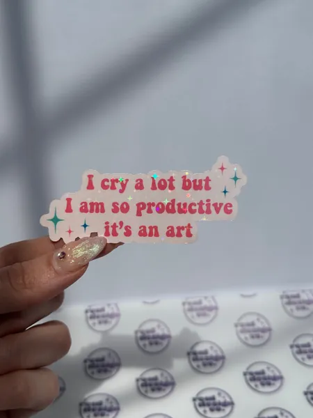 I Can Do It With a Broken Heart Sticker | Cry a Lot I But I'm So Productive | TTPD Sticker | Tortured Poets Album Sticker