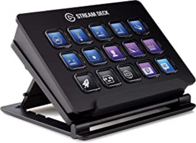 Elgato Stream Deck - Live Content Creation Controller with 15 Customizable LCD Keys, Adjustable Stand, for Windows 10 and macOS 10.11 or Later (Renewed)