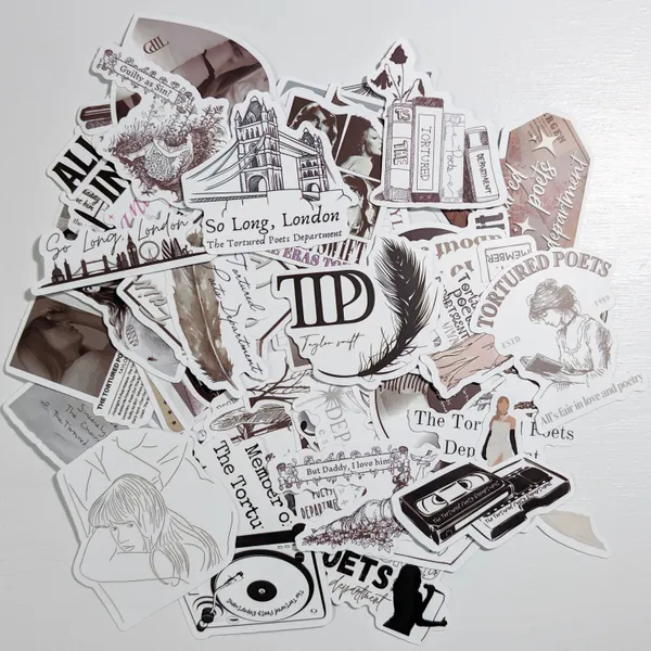 The Tortured Poets Department Stickers 25, 50 or 100 Pack