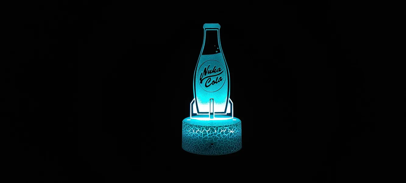 Nuke Cola LED 3D Night Light from the Fall Video Game Series. Manga Shelf Decor for Bedrooms. Anime Gifts. Active