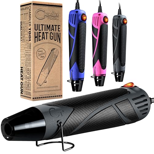 Heat Gun for Crafting, Mini Dual Temp Hot Air Gun Tool for Epoxy Resin, Shrink Wrapping, Vinyl Wrap, Embossing, Electronics, Candle Making, Sublimation, Phone Repair & DIY (Grey/Black) - Grey/Black