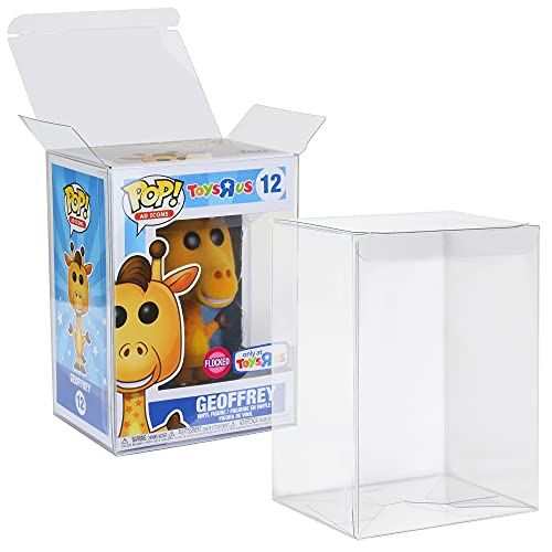 JDS Pop Protector Case for 4 Inch Funko Pop Figures (10 Pack) Strong Extra Thick Crystal Clear Heavy Duty Plastic Display Box - Perfect for Vinyl Figures & Protective Film Locking Tab 100% Recyclable - 10 Pack