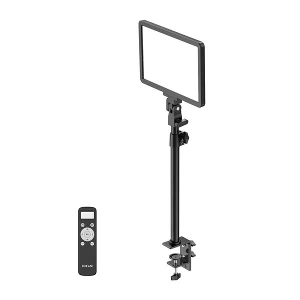 Sokani P25 Key Light, Professional Studio 12.6" 2500 Lumens 25W LED Panel Video Light, Color Adjustable, Remote Controller, Light for Streaming, Record Videos, Zoom Meetings, Metal Desk Mount Stand - 