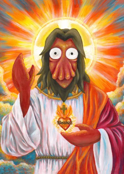 'Zoidberg Jesus' Poster, picture, metal print, paint by Katie Clark | Displate