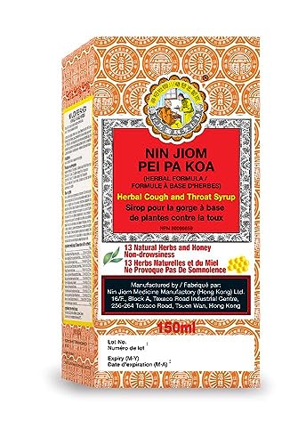 NIN JIOM PEI PA KOA 150ML, Natural Herbal Syrup, Soothing Throat and Respiratory Support