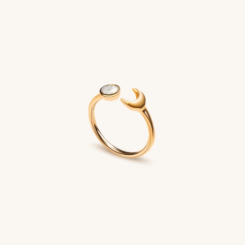Shift in Consciousness - Moonstone Gold Moon Ring | Default Title