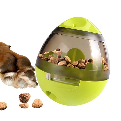 Zellar Treat Dispensing Dog Toy - Dog Treat Ball/Food Dispenser/Interactive Toys/Slow Eating Treat Ball for Small Medium Dogs and Cats (Green) - Green