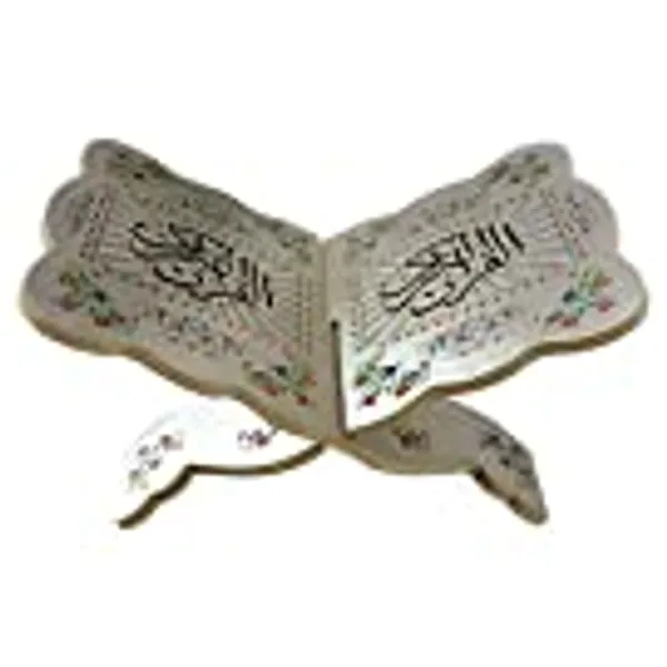 KYMY Muslim Al-Quran Rehal Book Stand,Foldable Wooden Prayer Books Shelf for Koran Holy Bible Books,Eid Ramadan Reading Shelf for Muslim Eid Ramadan Religious Gift