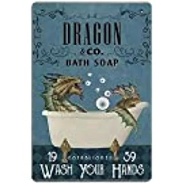 Dragon Metal Tin Sign Dragon Co.Bath Soap Funny Poster Cafe Living Room Bathroom Kitchen Home Art Wall Decoration Plaque Gift