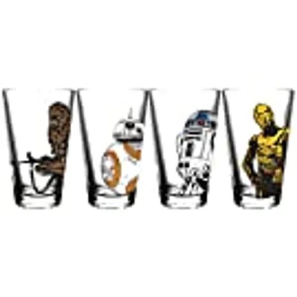 Star Wars Classic Pint Glass Set - 16 oz. Glass Capacity - Set of 4 Glasses - Classic Shape