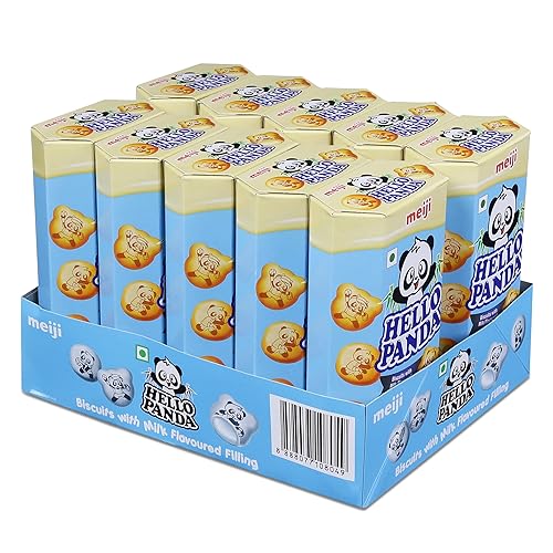 Meiji Hello Panda Biscuits with Creamy Milk Filling 10 x 50g - Milk