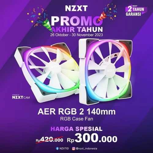 Promo NZXT Aer RGB 2 Single 140mm-RGB Fan Case HF-28140-B1 di NZXT Official Store | Tokopedia