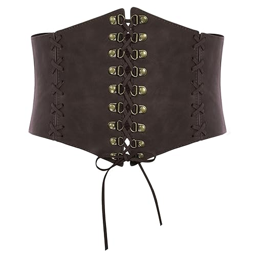 SCARLET DARKNESS Leather Brown Corset