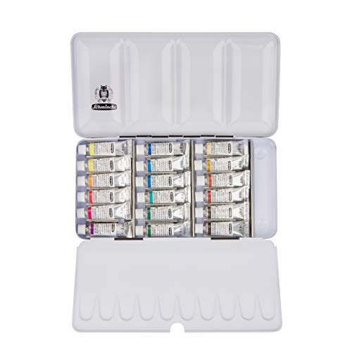 Schmincke - HORADAM® AQUARELL color box, 18 x 5 ml tubes, 74118097, metal box, painting set, finest premium watercolors - 0.17 Fl Oz (Pack of 18)