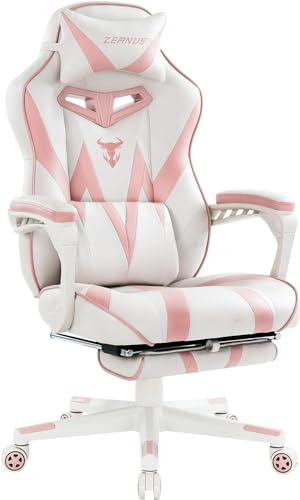 Pink Gaming Chair, Gaming Computer Chair for Girls, Reclining Gamer Chair with Footrest, Ergonomic PC Gaming Chair with Massage, Gaming Desk Chair for Women, High Back Gaming Chairs for Adults (Pink) - Pink