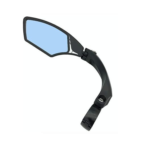 Hafny NEW Handlebar Bike Mirror, HD,Blast-resistant, Glass Lens, HF-MR095 (Anti-glare left) - Anti-glare Blue Left
