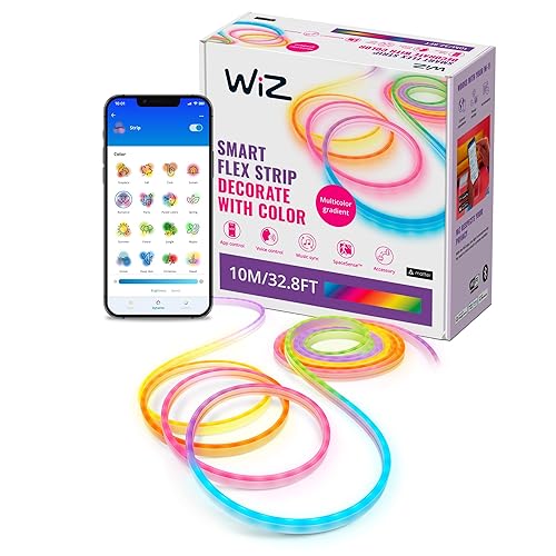 WiZ Smart Flex Strip– 32.8 ft, 16 Million Colors + Shades of White, Dynamic Light Scenes, Connects to Your Wi-Fi, Voice/App Control, Works with Google Home, Alexa and HomeKit​ - Smart Flex - 32.8 FT
