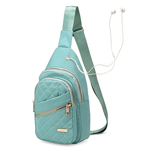 AOSTIHOT Crossbody Small Sling Backpack Sling Bag for Women, Chest Bag Daypack Crossbody for Travel Sport - Green