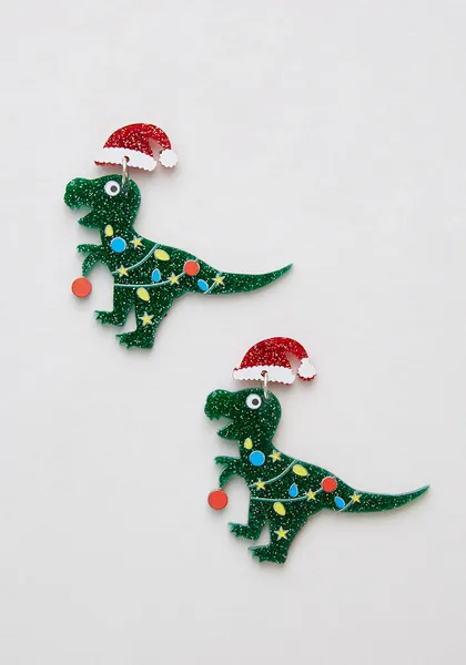 Santa-Saurus Earrings