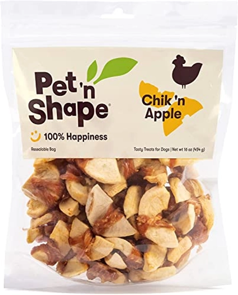 Pet ‘n Shape Chik 'n Apple Jerky - Natural Wrapped Dog Treats – 16 Oz