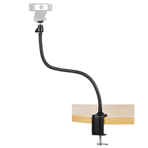 AYIZON Webcam Stand - 25 inch Flexible Clamp Desk Mount Arm compatible with Logitech Webcam Streamcam C920s C920 C930e C922x C930 C922 C925e C615 Brio