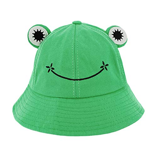 Haoohu Frog Hat Adults Cotton Bucket Hat Frog Cap Fisherman Beach Festival Sun Hat Dress up Party Frog Hat - One Size - Green Frog