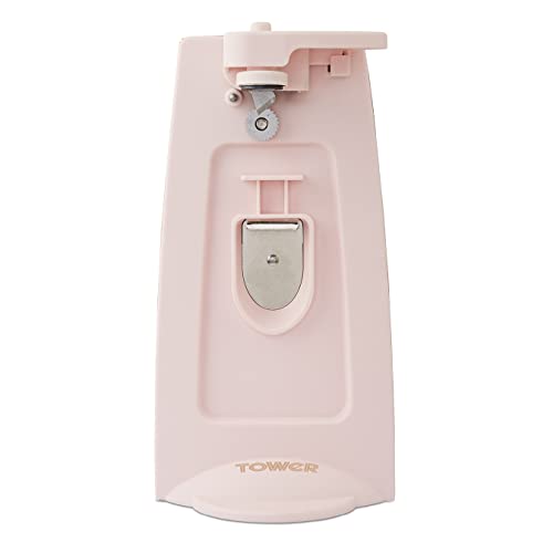 Tower T19031PNK Cavaletto 3-in-1 Electric Can Opener with Knife Sharpener and Bottle Opener, 70W, Marshmallow Pink and Rose Gold - Pink - Single