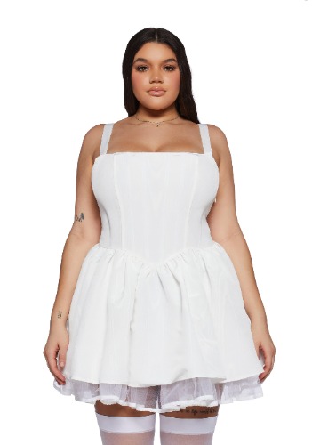 Plus Magic Moves Corset Dress - White | WHITE / 2X