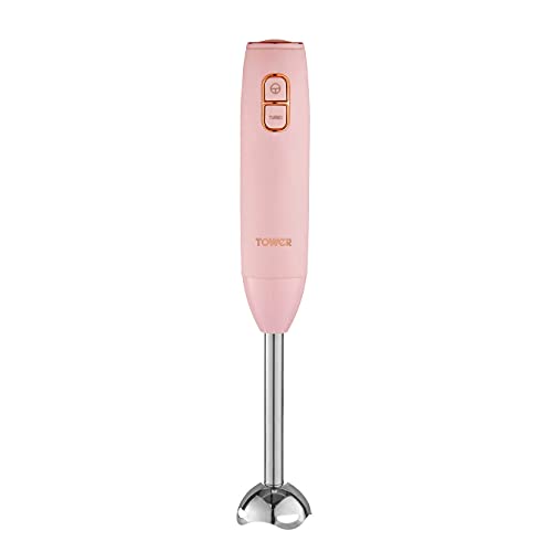 Tower Cavaletto T12059PNK Stick Blender with Turbo Function, 600W, Marshmallow Pink and Rose Gold - Pink and Rose Gold - Single
