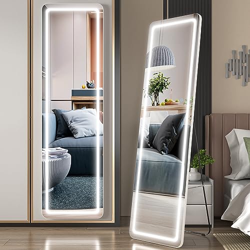 56"x16" Full Length Floor Mirror Dimming Lights 