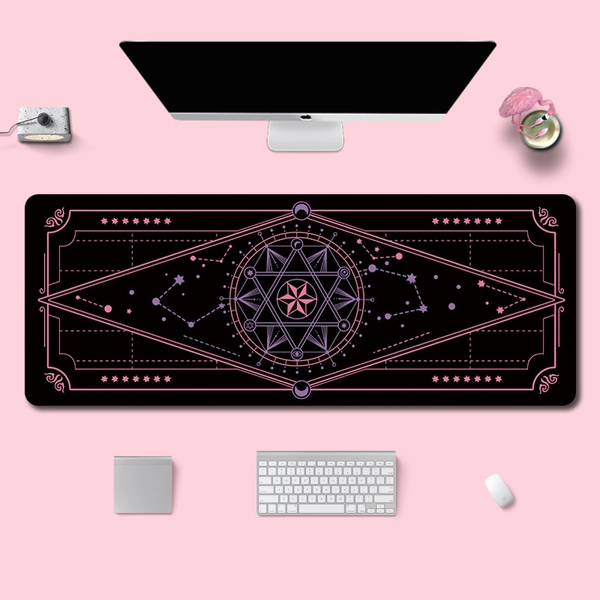 Stars Gaming Desk Mat Starry Mouse Mat Astronomy Game Room Decor - D