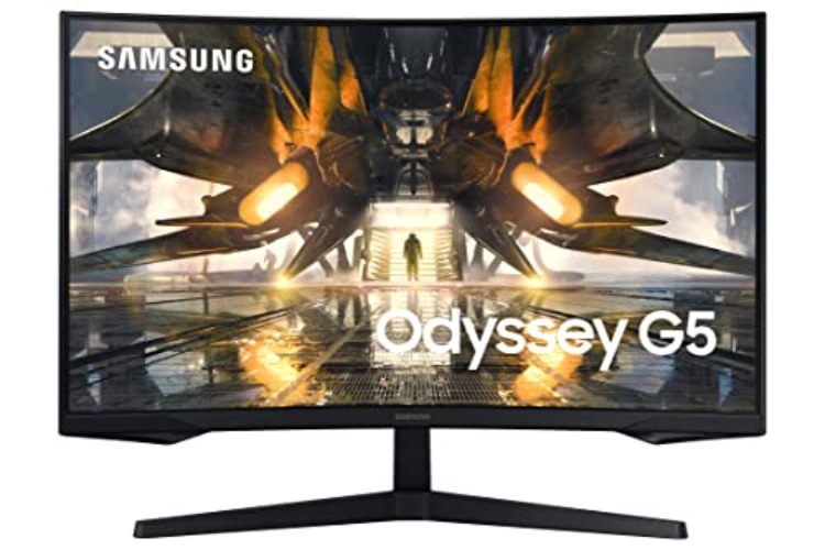SAMSUNG 32" Odyssey G55A QHD 165Hz 1ms FreeSync Curved Gaming Monitor with HDR 10, Futuristic Design for Any Desktop (LS32AG550ENXZA) - 32-inch - G50A (2022 refresh) - QHD, 165Hz Curved