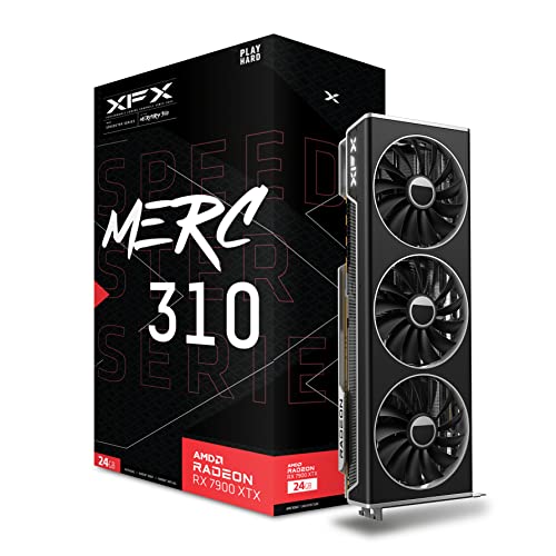 XFX Speedster MERC310 AMD Radeon RX 7900XTX Black Gaming Graphics Card with 24GB GDDR6, AMD RDNA 3 RX-79XMERCB9 - RX 7900 XTX Black