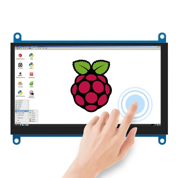 JniTyOpt 7 inch Display for Raspberry Pi 4 HDMI LCD IPS Capacitive Touch Screen 1024×600 Resolution Monitor for Raspberry Pi 4 3 2 1 B B+ A+, Support Windows 10/8/7(Free Driver)