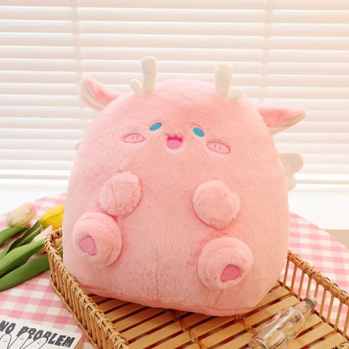 Riley - Ultra-soft, Fluffy Dinosaur Plush Toys - Pink / 30cm