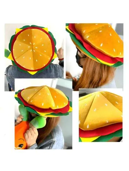 1 st. Söt Party Hamburgare Hatt , Rolig Rekvisita För Fotografering , Spel Och Prestanda