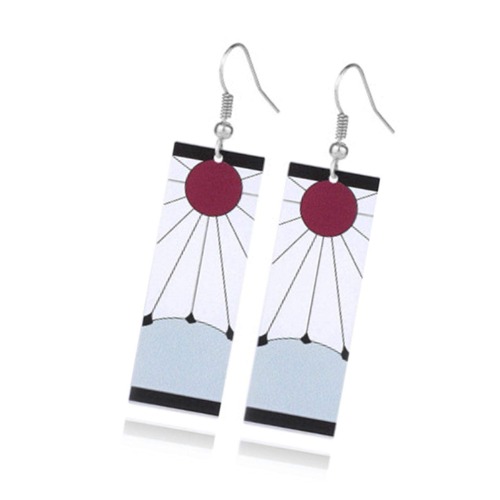 Dongzhi Klassiska örhängen, japansk anime demon slayer cosplay rekvisita tecknad legering akryl serietidning örhängen tillbehör - B.